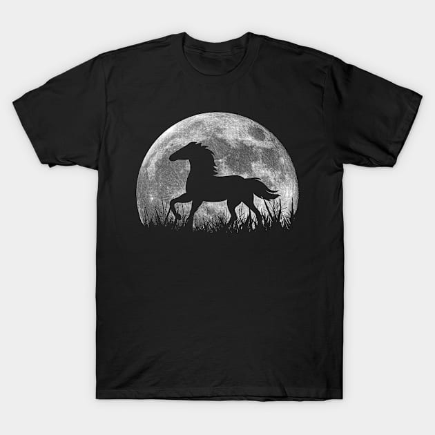 Horse On Moon, Full Moon T-Shirt by VanIvony